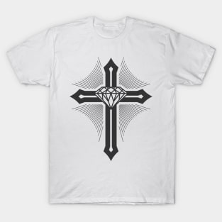 The cross of Christ and the diamond heart T-Shirt